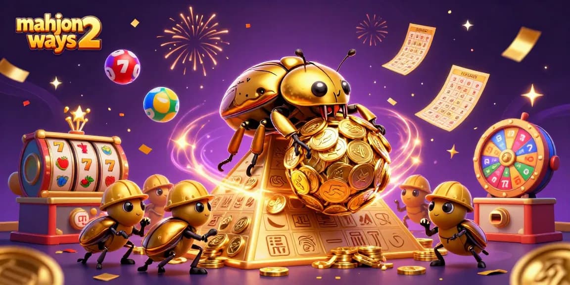 Join the excitement in mahjong ways 2 with golden coins, slots, and vibrant lottery elements.