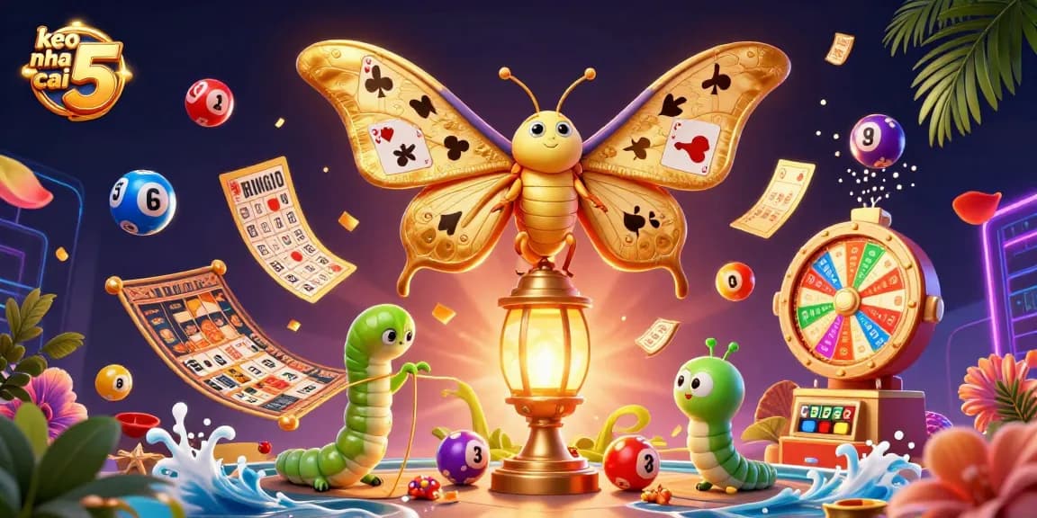 Place your bets with keo nha cai 5 featuring a vibrant 3D casino illustration.