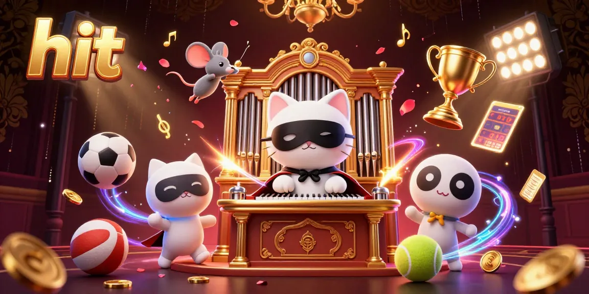 Engage in exciting games at HITCLUB, featuring vibrant 3D illustrations of casino action.